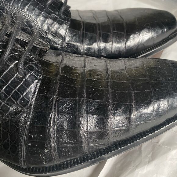 MEZLAN Platinum Crocodile Leather Oxford Kingman Dress Shoes US Mens 8 M main image 11